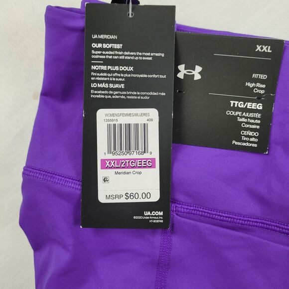Under Armour Leggings Womens Size XS Blue Cropped Pockets Moisture Wicking - Picture 4 of 8